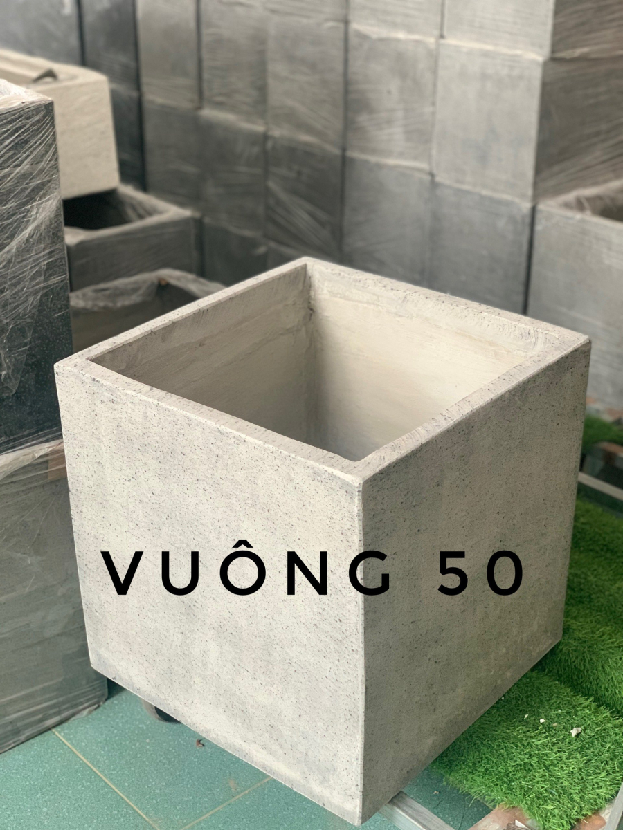 Chậu bê tông vuông