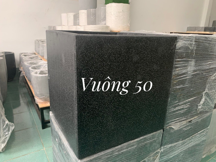 Chậu bê tông vuông