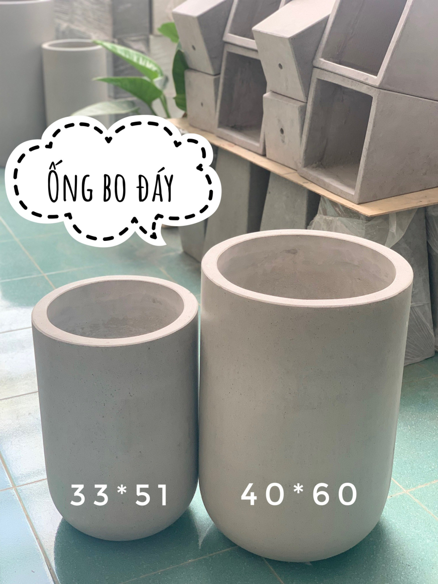 Chậu bê tông bầu